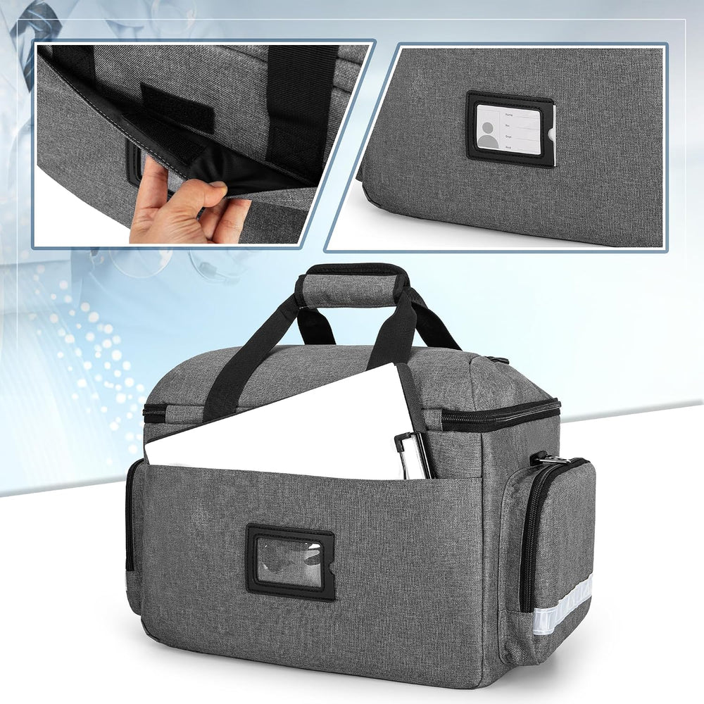 Damero Medical Trauma Bag, Empty Medical Bag with Detachable Dividers, Gray