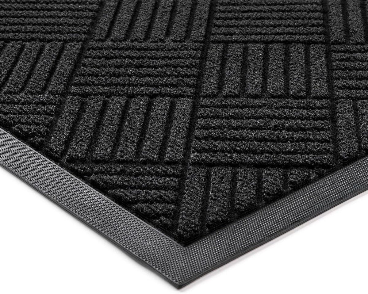 100pointONE Front Door Mat, Heavy Duty Indoor Outdoor Doormat, 48" x 36" Low Profile Outdoor Mats for Home Entrance, Stain and Fade Resistant Welcome Mat Ideal for High Traffic Area, Diamond Black