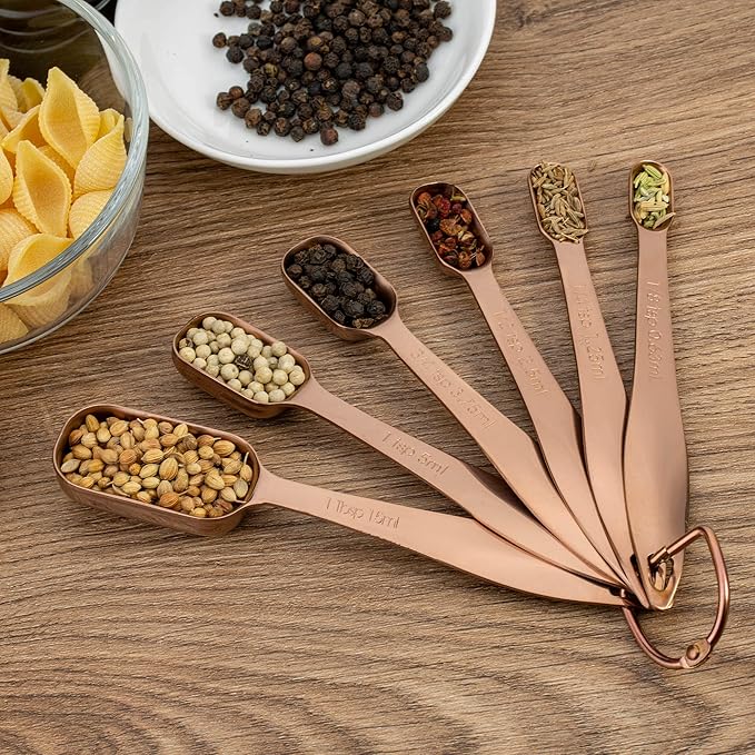 Accurate 18/8 Stainless Steel Measuring Spoons, Heavy Duty Good Handle Set of 6 - Image 5