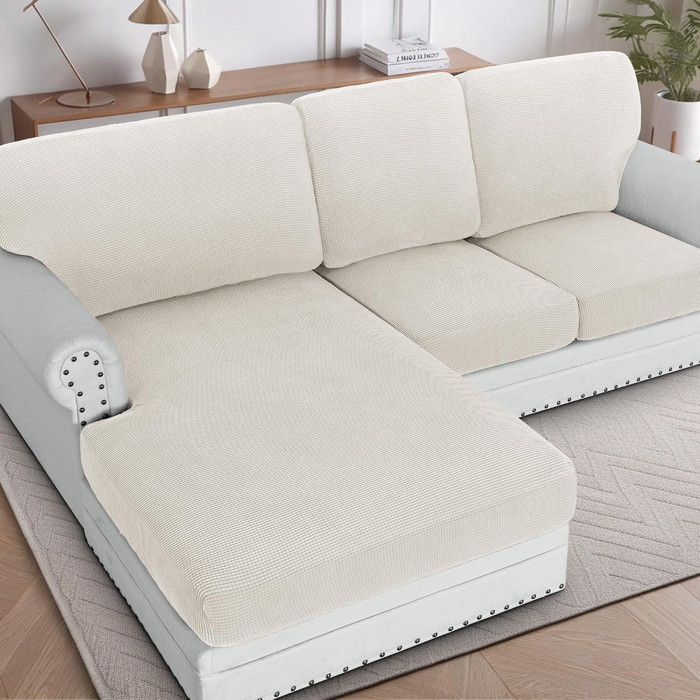 H.VERSAILTEX Sectional Couch Covers 3 Pieces Sofa Seat Cushion Covers L Shape...