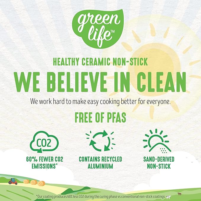 GreenLife Artisan Healthy Ceramic Nonstick, 5QT Saute Pan Jumbo Cooker - Image 3