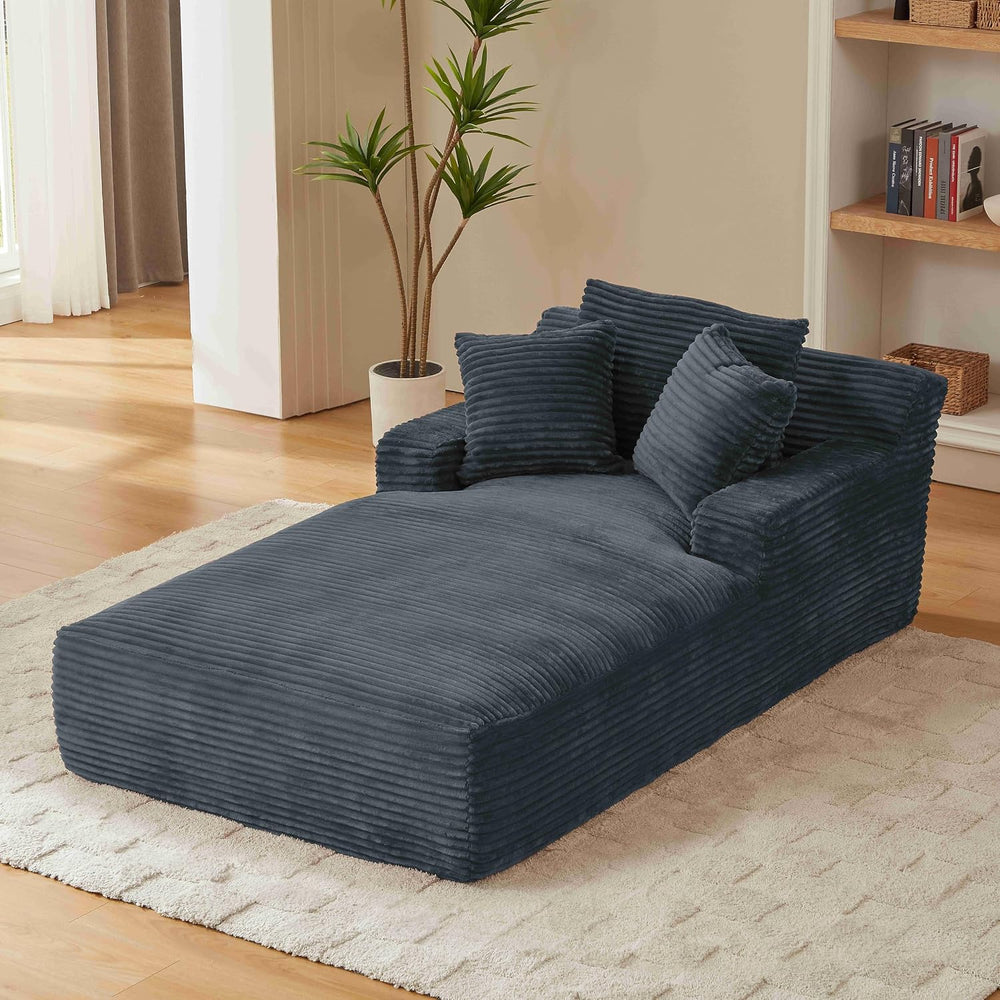 Tmsan Oversized Chaise Lounge Chair Indoor, 78.7" Extra Deep Boneless Co...