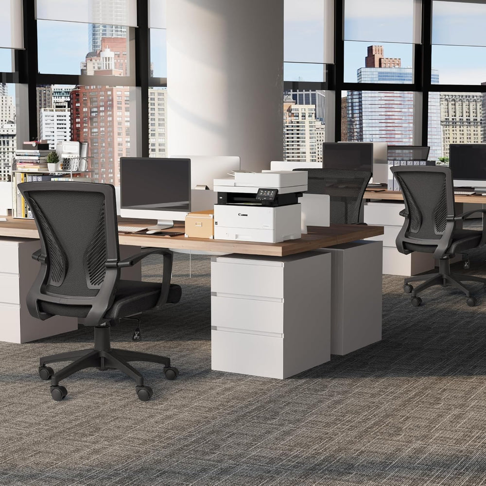 Furmax Office Chair Ergonomic Computer Desk Mesh Chair Mid Back Swivel Lumbar...