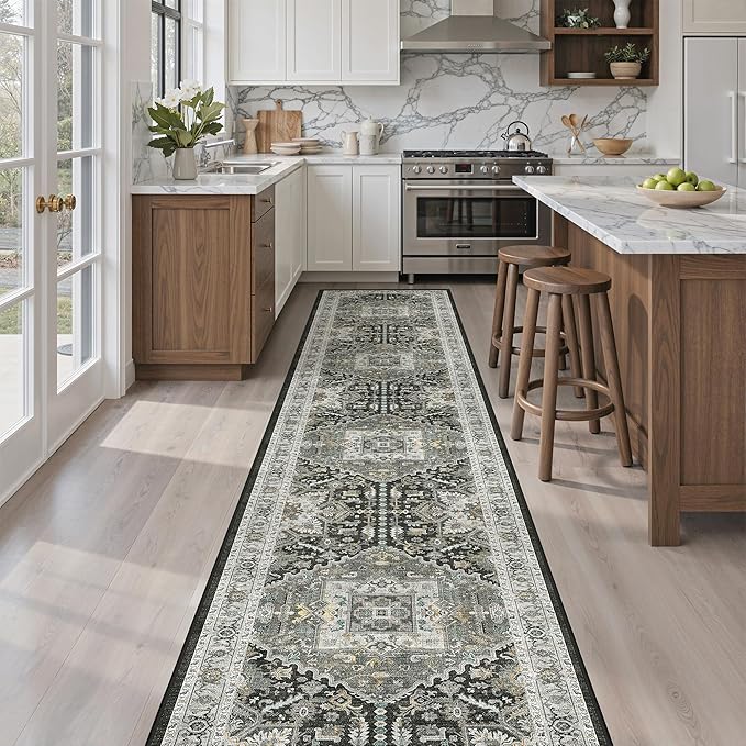 Madane Hallway Washable Runner Rug 2x10, Vintage Kitchen Rugs Soft Entryway Rug - Image 3