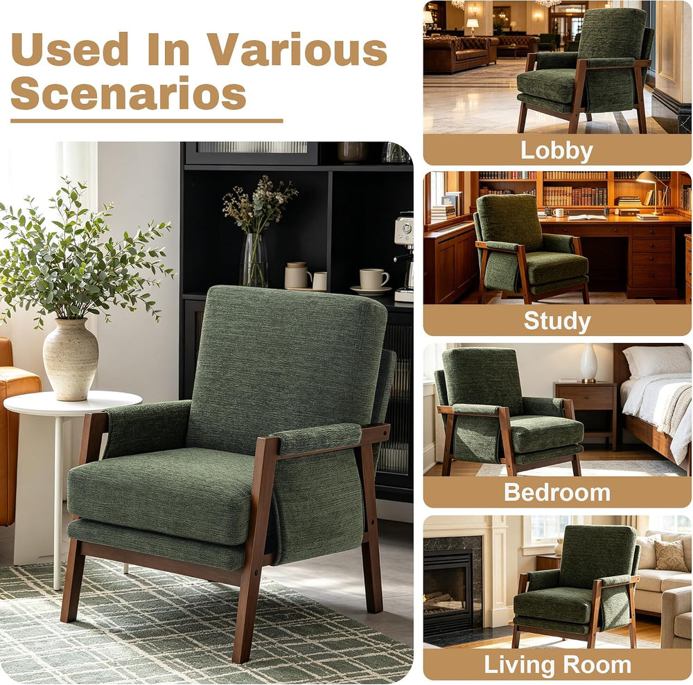 RNKSFX Green Accent Chair for Bedroom & Living Room, Mid Century Modern A...