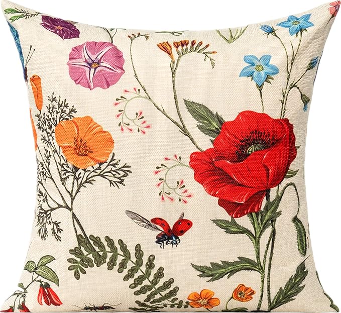 All Smiles Outdoor Patio Throw Pillow Covers 20x20 Set of 4 Spring Summer - Image 5