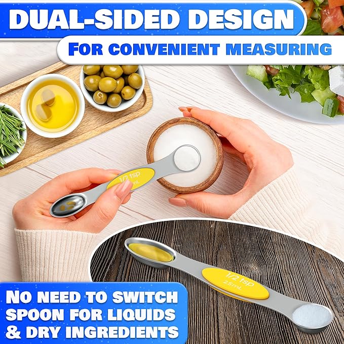 8 Pcs Magnetic Measuring Spoons Set Stainless Steel – Magnet Measuring Spoons - Image 5