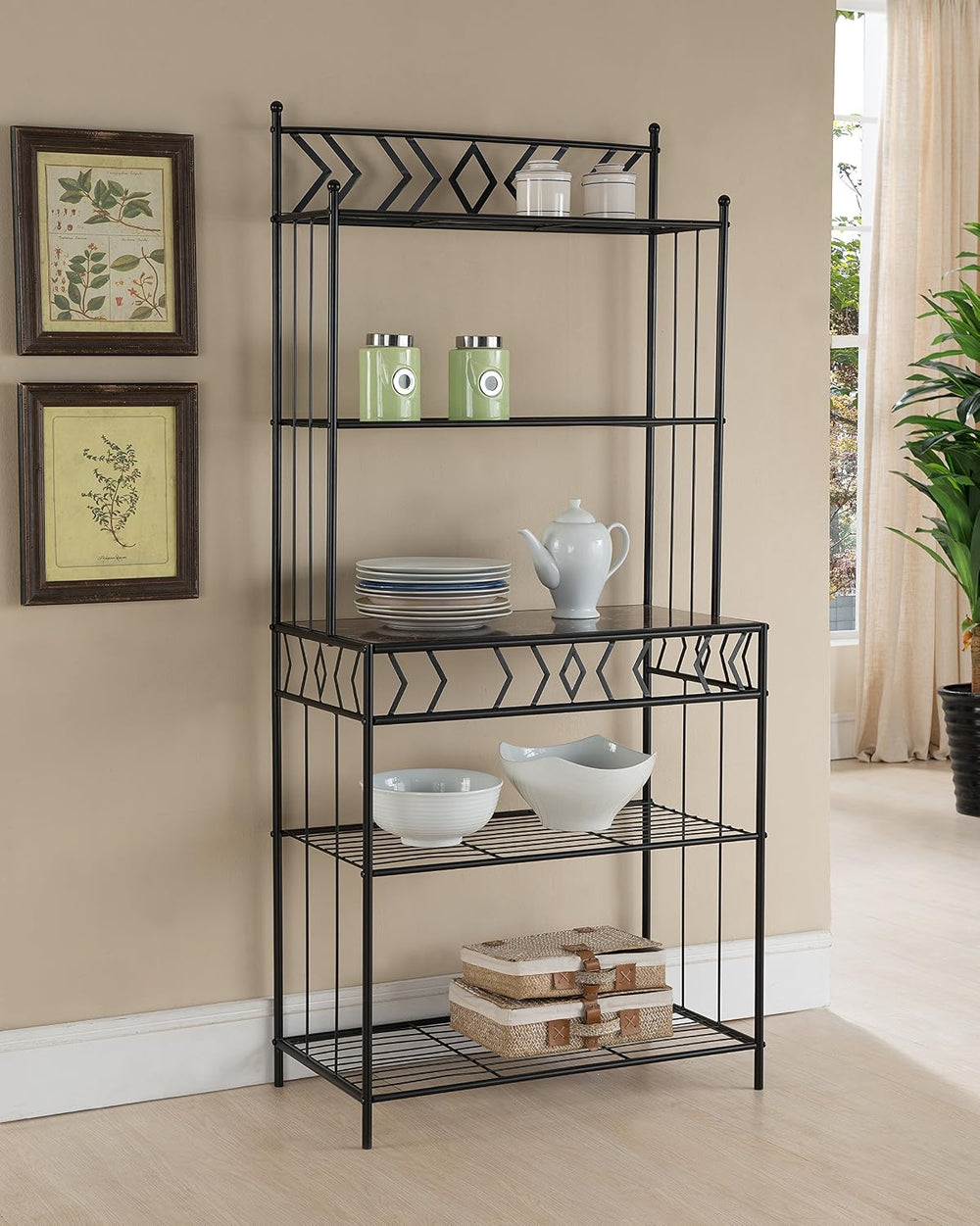 Kings Brand Furniture - 5-Tier Standing Kitchen Bakers Rack for with Storage ...