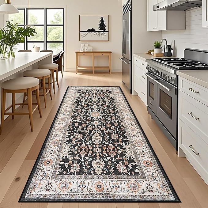 TOPRUUG Washable 4x8 Runner Rug: Vintage Non-Slip Hallway Runner Rug Durable - Image 2
