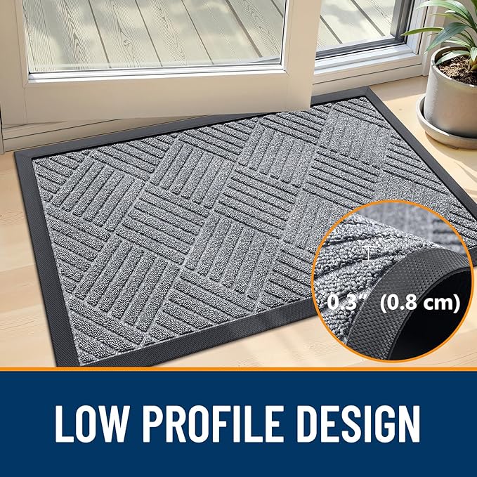 OLANLY Front Door Mat Outside Entrance 47x32, Heavy Duty Sturdy Natural Rubber - Image 4