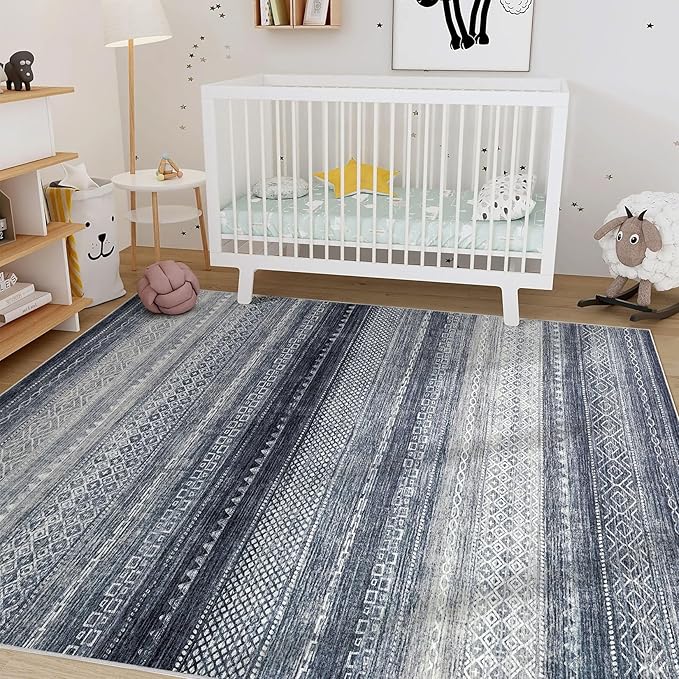 Nakagishi 8x10 Area Rugs Living Room: Washable Boho Large Neutral Soft Modern - Image 8