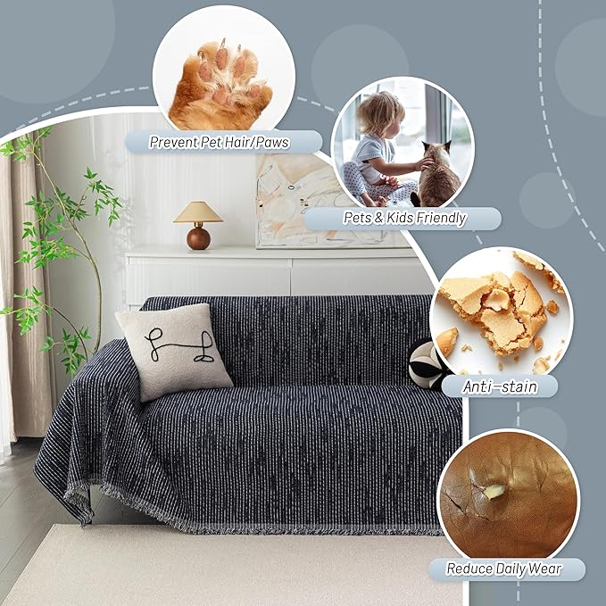 MYSKY HOME Couch Covers for 3 Cushion Couch Sofa, Sectional Couch Cover L Shape - Image 3