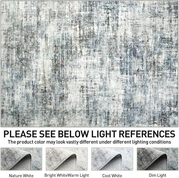 10x14 Area Rugs Washable Rug: Modern Abstract Living Room Rug Soft Anti-Skid - Image 7