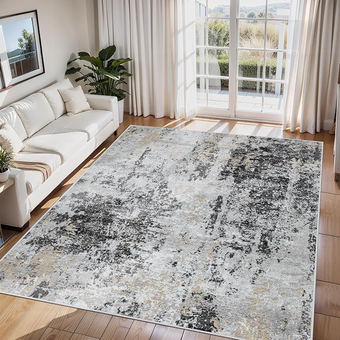 6x9 Area Rugs for Living Room Rug Washable: Abstract Rug for Dining Room by Aelenmu