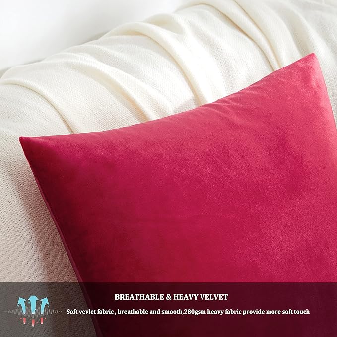 GIGIZAZA Decorative Throw Pillow Covers 26x26, Velvet Sofa Boho Cushion Pillows - Image 6