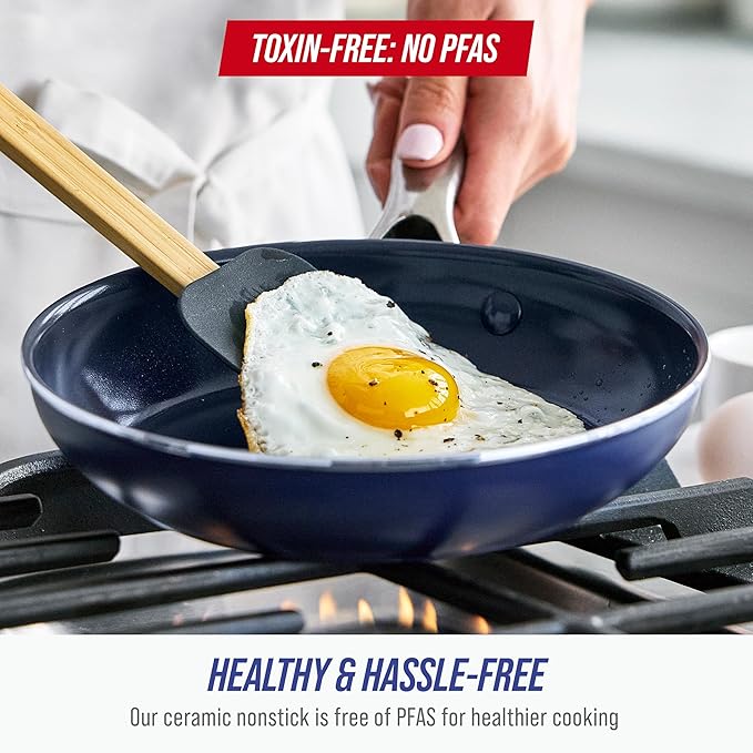 Blue Diamond 14 Piece Cookware Set, Diamond Infused PFAS & PFOA-Free Ceramic - Image 3