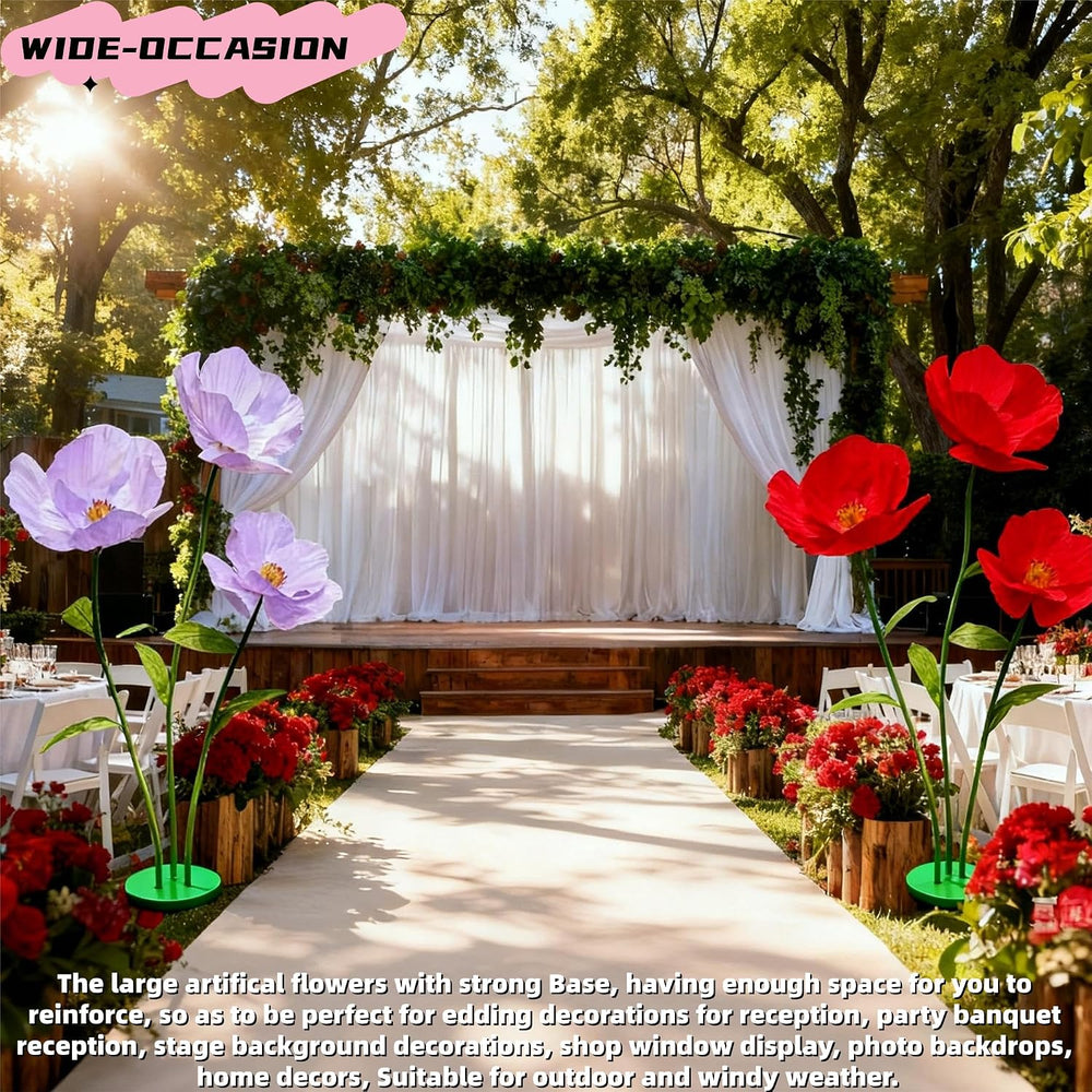 5.57 Ft Giant Artificial Flowers,Large Paper Flower,Adjustable Waterproof Fak...
