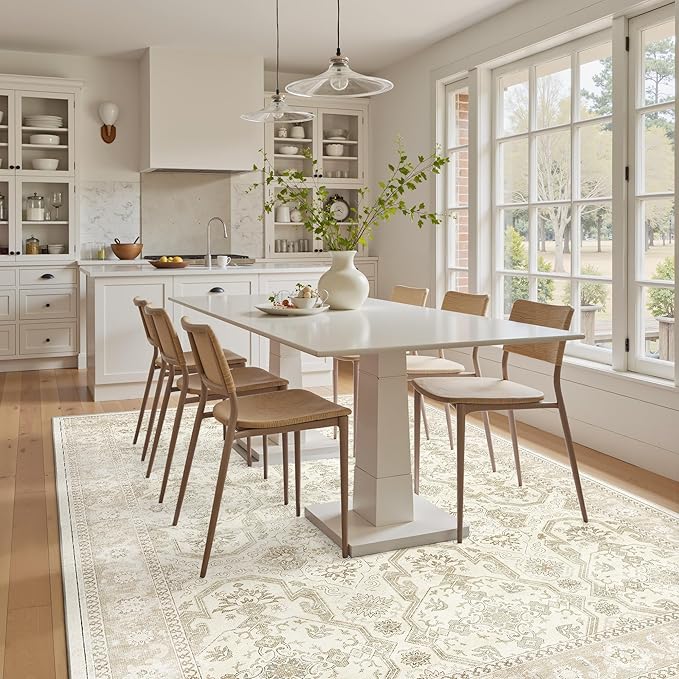 Area Rug 6x9, Washable Rugs, Stain Resistant Gray Area Rugs - Image 2