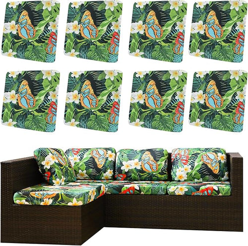 8Pcs Outdoor Cushion Covers, Patio Cushion Covers, Stretch Elastic Slipcovers by dreahoteztil