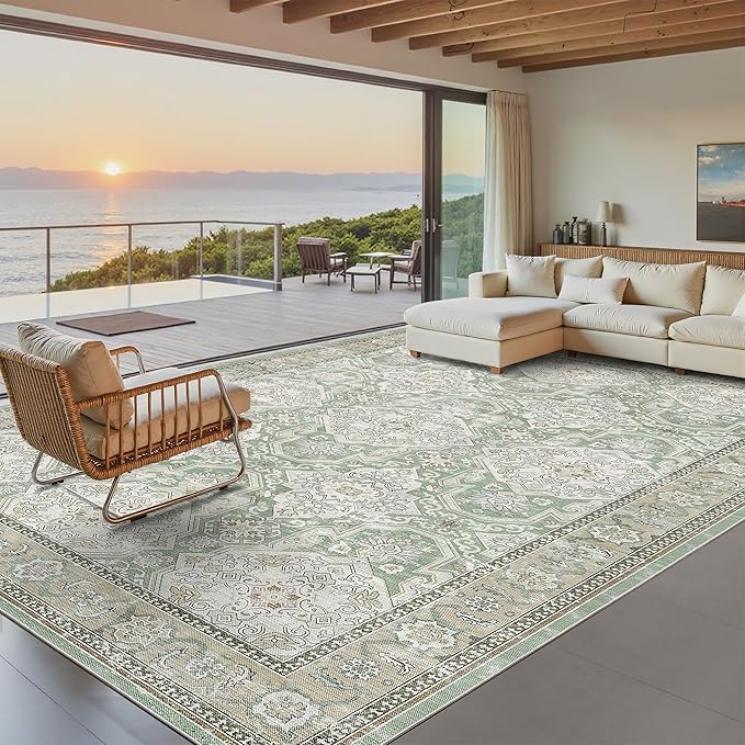 8x10 Area Rugs, Washable Rugs, Large Stain Resistant Area Rug - Image 2