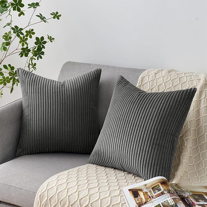 Topfinel Decorative Dark Grey Throw Pillow Covers Cushion Cases, Mix and Match - Image 3