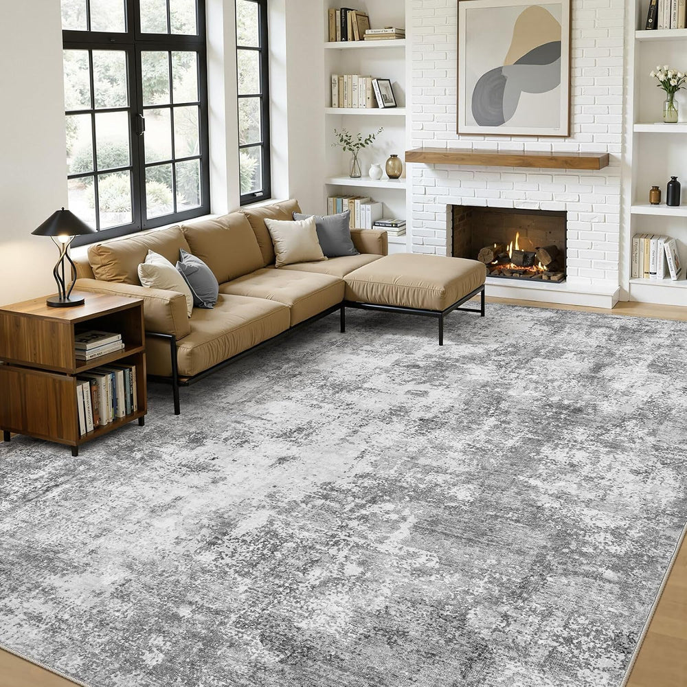 10x14 Area Rugs for Living Room, Washable 10x14 Rug Large Low Pile