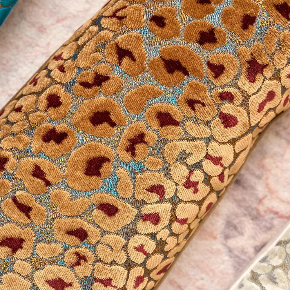 Alerfa Brown Floral Throw Pillow Cover 14 x 36 Inch Cut Velvet Rectange Luxur...