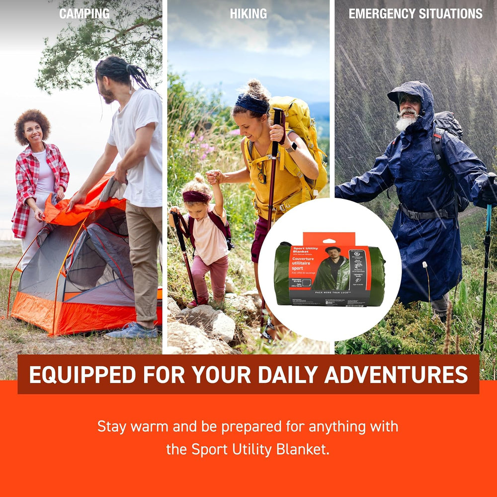 SOL Sport Utility Blanket, Reflects 80% Body Heat, Green, 83" x 60"