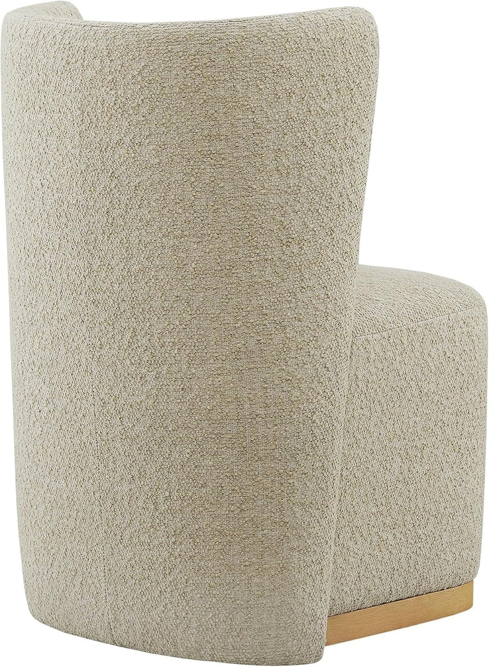 CHITA Upholstered Rolling Dining Chair with Casters Set of 2, Oatmeal