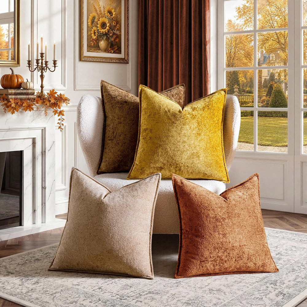 a moment Throw Pillow Covers 20X20 Inch 4 Packs,Soft Velvet Decorative Pillow...