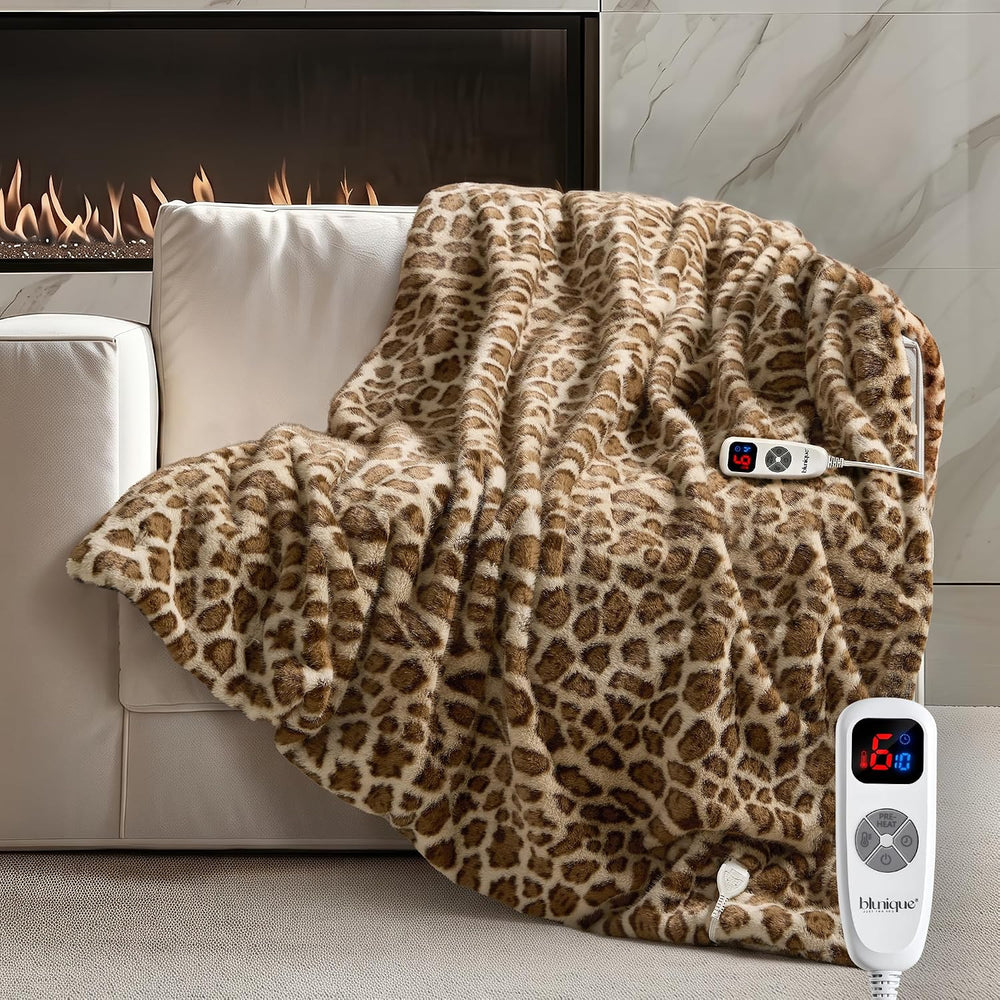 Luxury Faux Fur Heated Blanket Electric Twin
