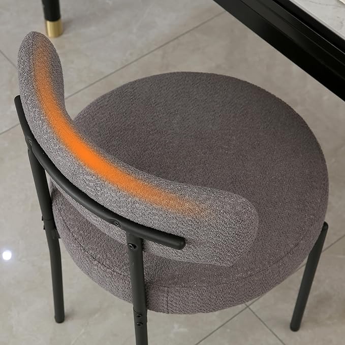DYHOME Boucle Dining Chairs Set of 4, Upholstered Kitchen Dining Room Chairs,...