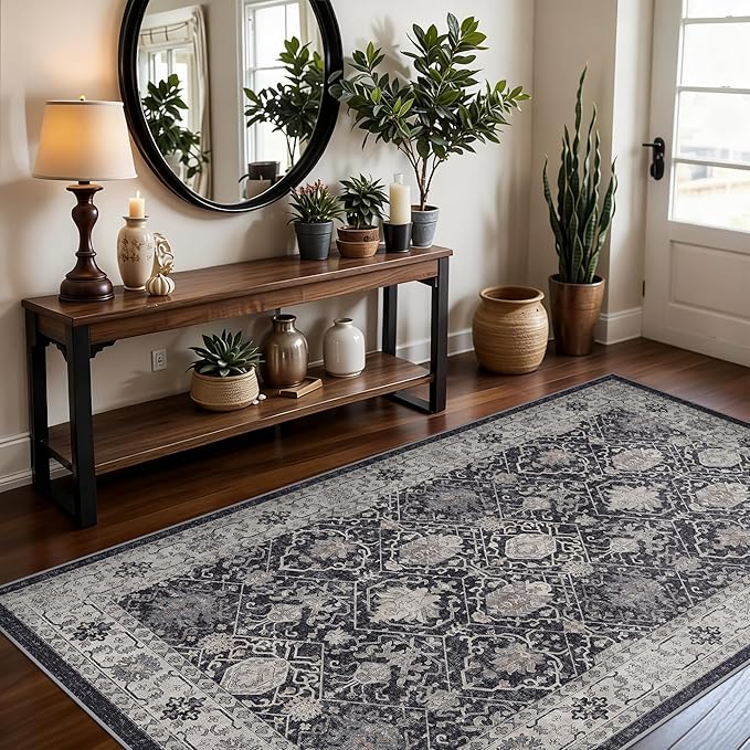 4x6 Living Room Area Rugs: Washable Non-Slip Boho Decorative Rugs - Image 2