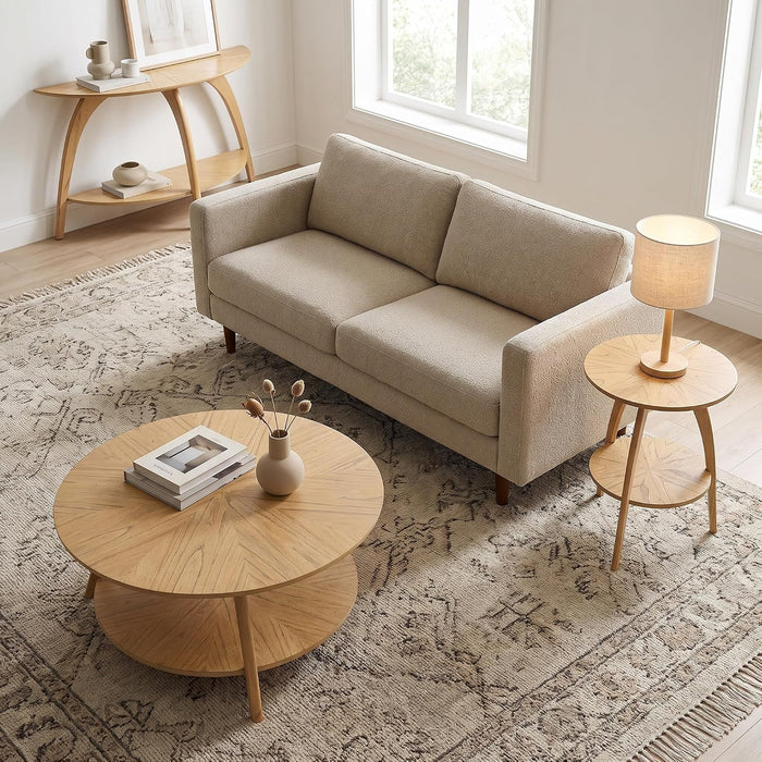 Martin Svensson Home LAX Mid Century Wood Sofa Console Table, Blonde