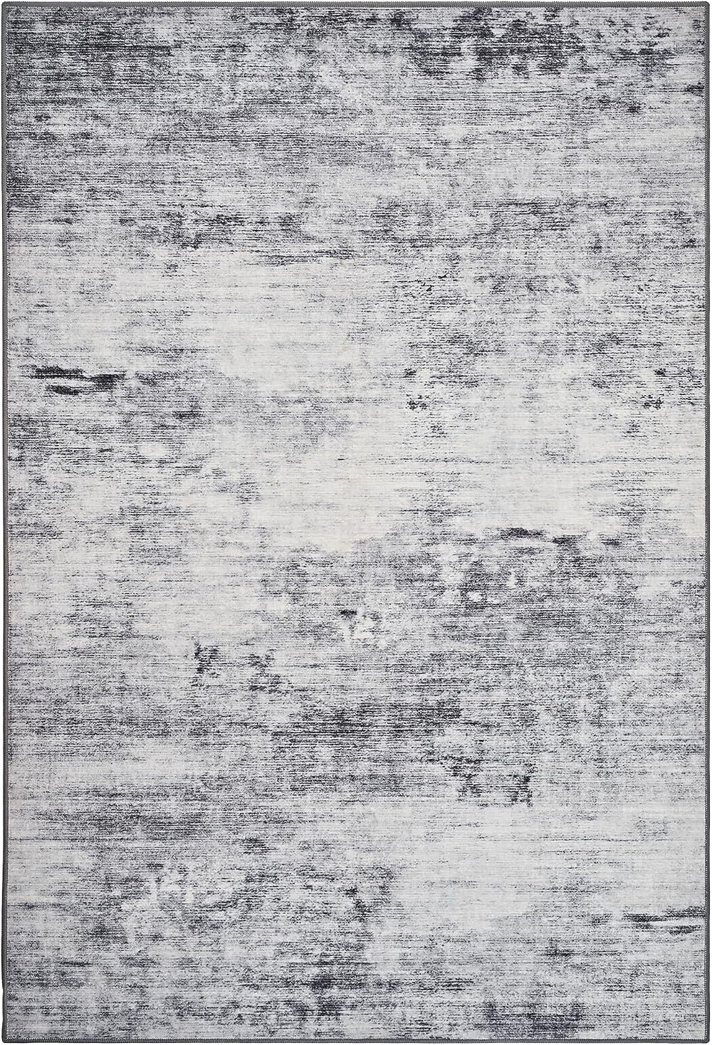 Toneed Washable 6x9 Grey Area Rug with Non-Slip Backing for Living Room