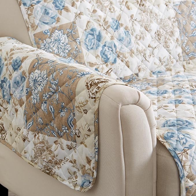 Great Bay Home Reversible Floral Patchwork Recliner Furniture Protector - Image 6