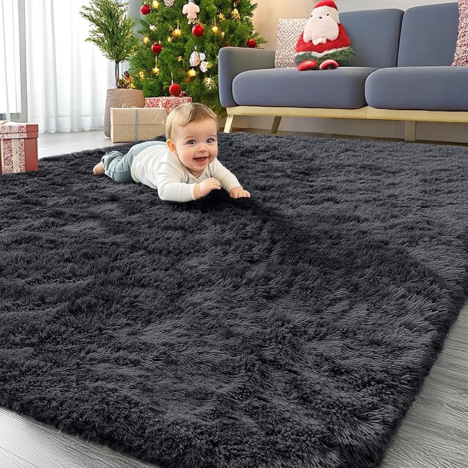 OLANLY 6x6 Area Rugs for Living Room Bedroom, Machine Washable Soft Fluffy by OLANLY