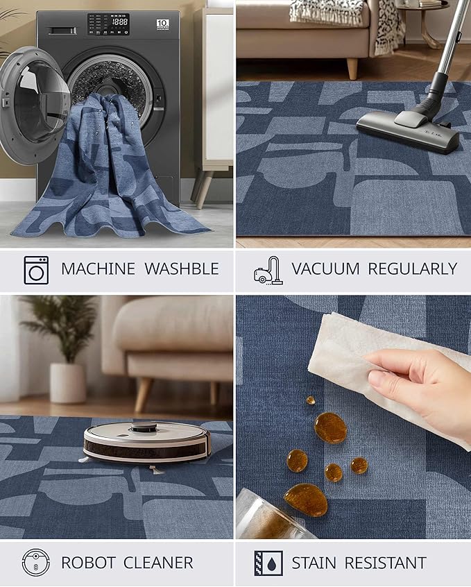 Latte&Fog 5x7 Area Rugs for Living Room Bedroom, Modern Abstract Washable Rug - Image 8