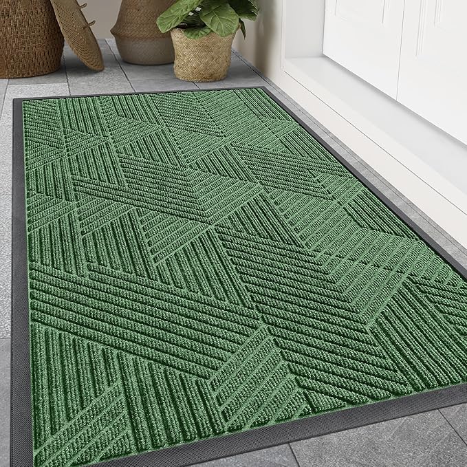 Smiry Front Door Mat Outside Entrance, Heavy Duty Sturdy Natural Rubber Doormat by Smiry