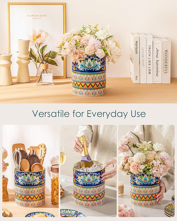 vancasso SIMI Utensil Holder, 7.3"+5.5" Porcelain Kitchen Utensil Holder - Image 5