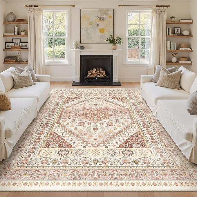 zesthome 8x10 Area Rugs for Living Room, Non-Slip Backing Washable Rugs by Zesthome