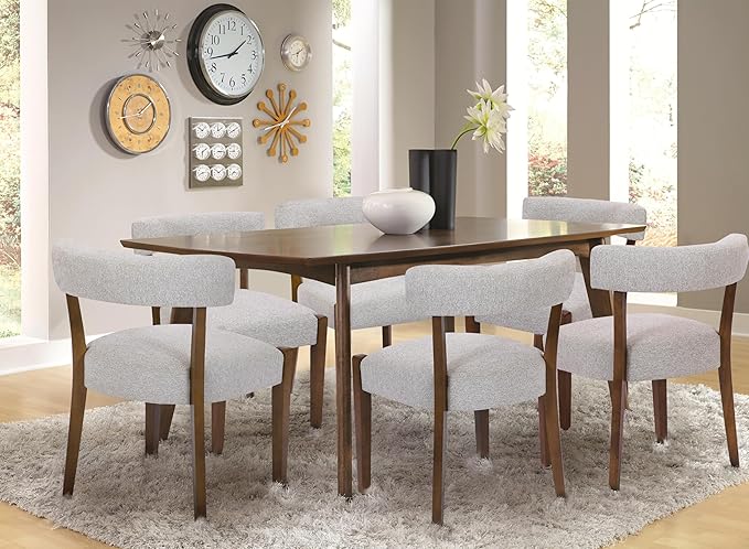 Modern Dining Chairs Set of 2, Walnut Upholstered Kitchen & Dining Room C...