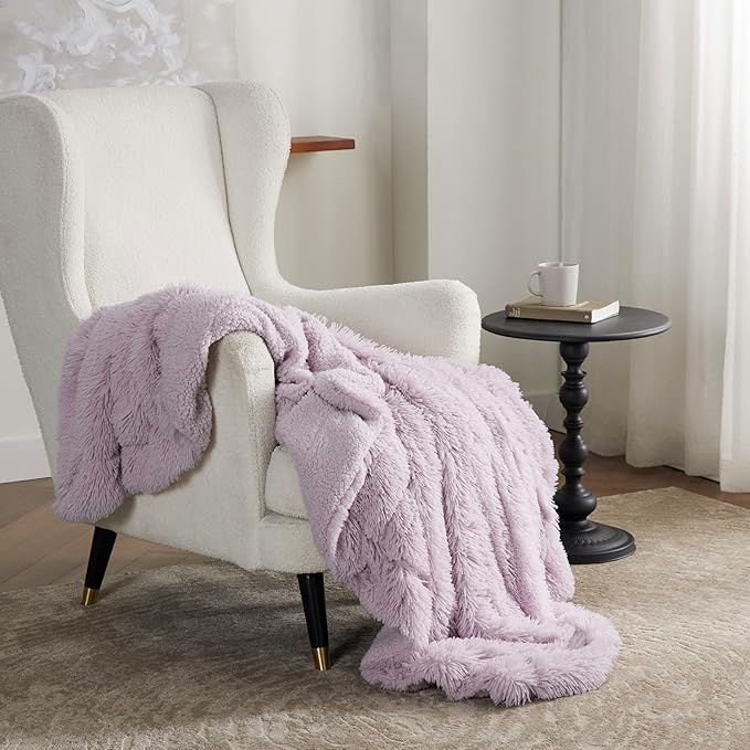 Bedsure GentleSoft Fuzzy Sherpa Faux Fur Twin Blanket Lavender Purple Cozy Gifts - Image 5