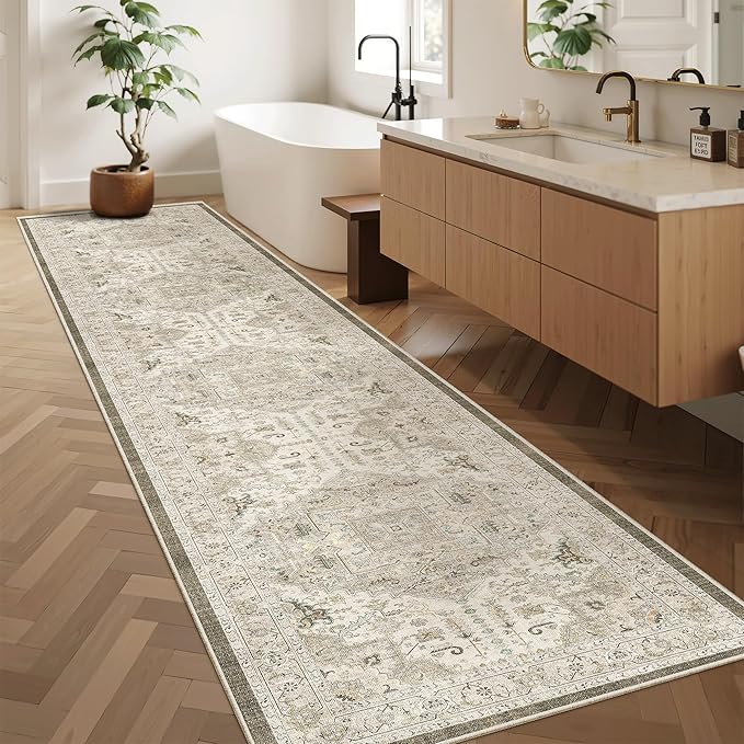 Madane Hallway Runner Rug 2'6''x12' Kitchen Runner, Non Slip Vintage Runners - Image 4