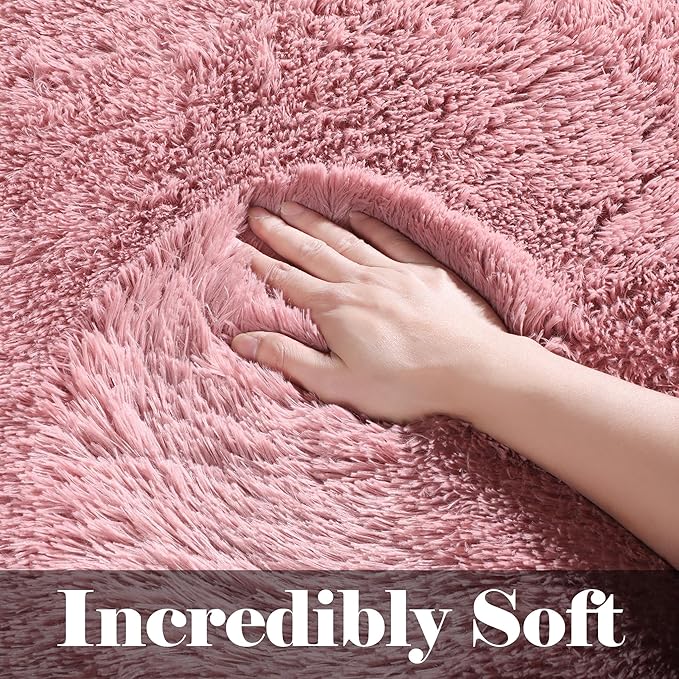 ONASAR Blush Runner Rugs for Bedroom Living Room, Fluffy 2x6 Bedside Hallway - Image 2