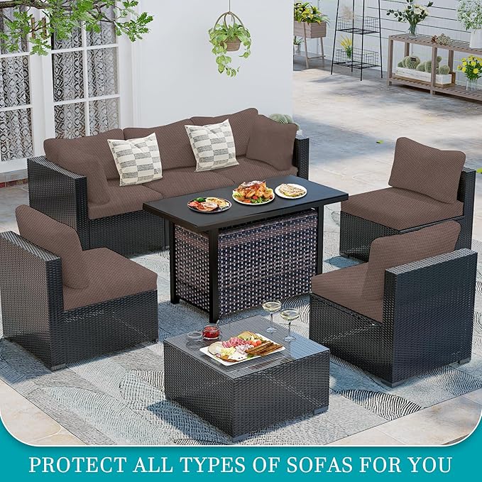12Pcs Stretch Patio Cushion Covers, Outdoor Couch Covers Replacement, Outdoor - Image 4