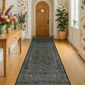 Dark Green 2'6" x 10' Runners for Wide Hallways Non Slip, Extra Long 10ft Floor by HazoHaus
