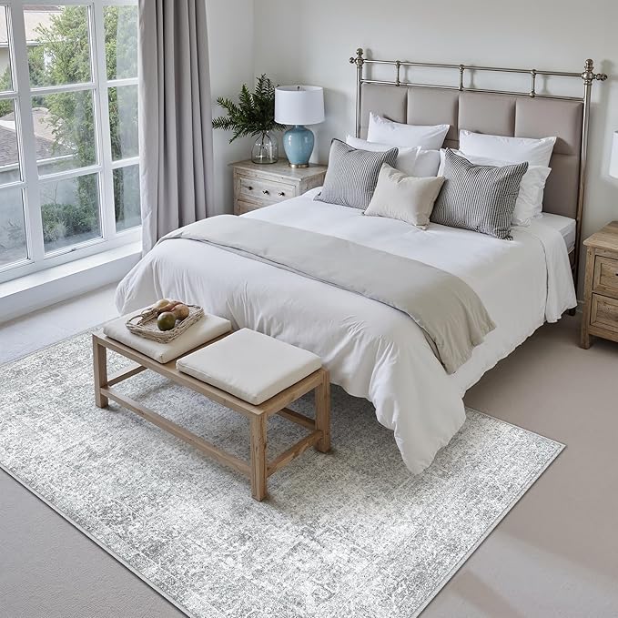 PureCozy 6x9 Area Rug Washable Vintage Living Room Carpet Large Indoor Non Slip - Image 4