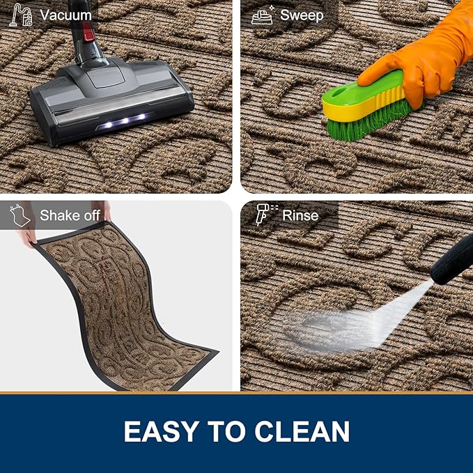 Smiry Welcome Door Mat Outside Entrance, Heavy Duty Trap Dirt and Moisture Easy - Image 7