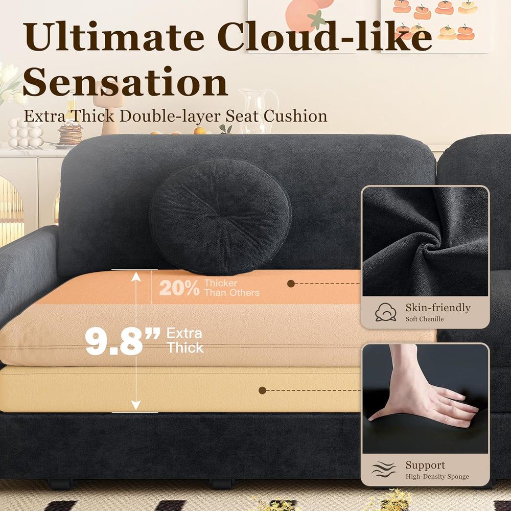 65.4'' Sleeper Sofa Bed Queen Size, 3in1 Convertible Pull Out Couch, ...